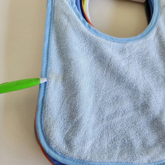 NWT Set Of 10 Hudson Baby Unisex Babydrooler Bib with Waterproof Lining Blue - Picture 3 of 11